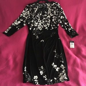 CHAPS Draped Floral Dress Sz XL
